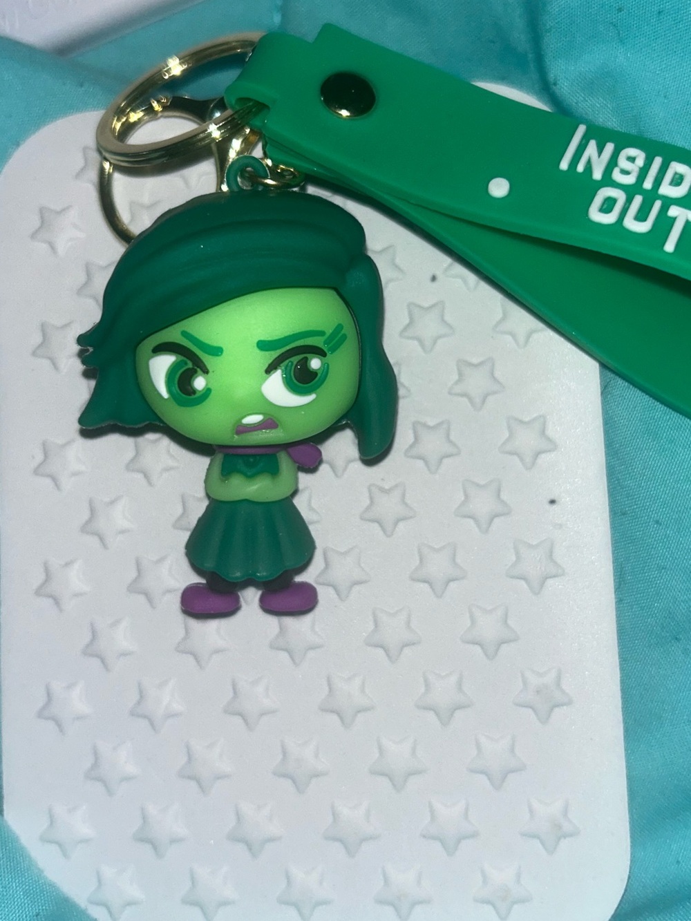 Green Inside Out Disgust Keychain Charm